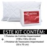 Protetor De Colchão + Capa De Travesseiro Queen 100% Impermeável Matelassado 140 Fios 100% Algodão - 2