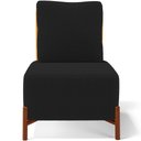 Ver imagem 3 de Poltrona Decorativa Sala Estar Living Pés Madeira Hungria L02 Couríssimo Whisky Bouclê Preto - Lyam 