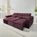 Ver imagem 1 de Sofá Retrátil e Reclinável 2,75m em Tecido Veludo C/ Pillow Nos Braços - Montagem Inclusa:vinho