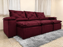 Ver imagem 6 de Sofá Retrátil e Reclinável 2,75m em Tecido Veludo c/ Pillow Nos Braços - Montagem Inclusa:Vinho