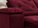 Ver imagem 3 de Sofá Retrátil e Reclinável 2,75m em Tecido Veludo c/ Pillow Nos Braços - Montagem Inclusa:Vinho