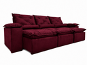 Ver imagem 1 de Sofá Retrátil e Reclinável 2,75m em Tecido Veludo c/ Pillow Nos Braços - Montagem Inclusa:Vinho