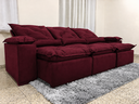 Ver imagem 7 de Sofá Retrátil e Reclinável 2,75m em Tecido Veludo c/ Pillow Nos Braços - Montagem Inclusa:Vinho