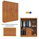 Ver imagem 7 de Guarda Roupa Casal 6 Portas 4 Gavetas Arizona S/ Espeho S/ Pés - Tcil Cinamomo