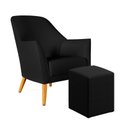 Ver imagem 1 de Poltrona Orion com Puff Izar Courino Preto Aradecor