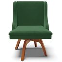 Ver imagem 7 de Poltrona Decorativa Base Giratória de Madeira Firenze Veludo Verde/Natural - Gran Belo