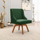 Ver imagem 2 de Poltrona Decorativa Base Giratória de Madeira Firenze Veludo Verde/Natural - Gran Belo