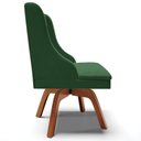 Ver imagem 6 de Poltrona Decorativa Base Giratória de Madeira Firenze Veludo Verde/Natural - Gran Belo