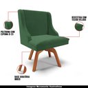 Ver imagem 4 de Poltrona Decorativa Base Giratória de Madeira Firenze Veludo Verde/Natural - Gran Belo