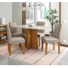Conjunto Sala de Jantar Mesa Ana 1,20m Tampo com Vidro e 4 Cadeiras Amanda - New Ceval - Ypê / Offwh - 1