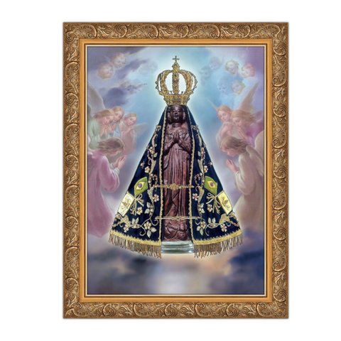 Quadro Nossa Senhora Aparecida 40x50 Moldura Vidro Qualidade