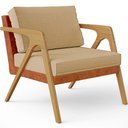 Ver imagem 3 de Kit 04 Poltronas Decorativas Sala Estar Pietra L02 Couríssimo Camel Linho Bege Escuro - Lyam Decor