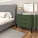 Ver imagem 4 de Mesa de Cabeceira Musgo com Preto 3 Gavetas MDF Contemporâneo Verde com Preto Casa Lar Shop