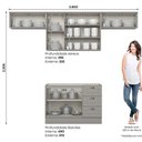 Ver imagem 4 de Cozinha Completa Americana 4 Peças com Balcão 120cm Cinza sem Tampo - Móveis Henn