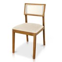 Ver imagem 1 de Cadeira de Jantar e Living Millie com Tela Natural Estofada Couríssimo - Desk Design
