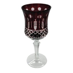 Conjunto de Taças para Vinho em Vidro Cristalino Lapidado 6 Peças Rubi - 1