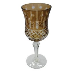Conjunto de Taças para Vinho em Vidro Cristalino Lapidado 6 Peças Ambar - 1