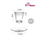 Ver imagem 5 de Jogo 2 Xícaras de Café de Vidro com Pires Transparente em Casa Tem 80ml