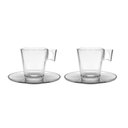 Ver imagem 1 de Jogo 2 Xícaras de Café de Vidro com Pires Transparente em Casa Tem 80ml
