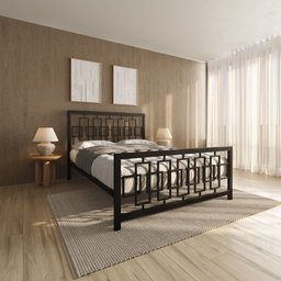 Cama Casal Robusta Aço Ferro Tamanho Queen 158cmx198cm Cor Preto Estilo Industrial Ca-05 - 1