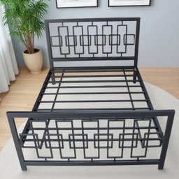Cama Casal Robusta Aço Ferro Tamanho Queen 158cmx198cm Cor Preto Estilo Industrial Ca-05 - 3