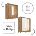 Ver imagem 2 de Guarda Roupa Ravel Quarto com 3 Portas e 2 Gavetas Espelho Amendola/off White