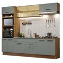 Ver imagem 3 de Armário de Cozinha Completa 270cm Rustic Cinza Agata Madesa 03