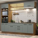 Ver imagem 2 de Armário de Cozinha Completa 270cm Rustic Cinza Agata Madesa 03