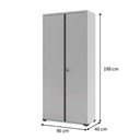 Ver imagem 4 de Armário Aço Escritório Fechadura 4 Prateleiras Ea301 Cinza