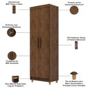 Ver imagem 4 de Armário Multiuso 2 Portas 60cm Hebrom V01 Imbuia - Lyam Decor