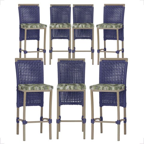 7 Banqueta em Alumínio Roma Fendi Corda Náutica Tecido 5