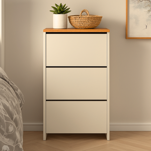 Sapateira com 3 Portas Guarda Sapato Organizador Off White