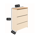 Ver imagem 3 de Sapateira com 3 Portas – Guarda Sapatos Organizador para Quarto Off White com Cinamomo