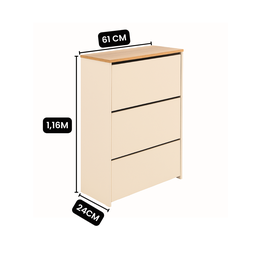 Sapateira com 3 Portas Guarda Sapato Organizador Off White - 3