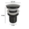 Válvula Click Metal Preta Para Banheiros E Lavabos 1.1/4 - 2