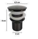 Ver imagem 2 de Válvula Click Metal Preta Para Banheiros E Lavabos 1.1/4