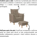 Ver imagem 4 de Poltrona de Amamentação com Puff Quarto de Bebê Bia Suede Cor:bege Escuro