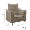 Ver imagem 2 de Poltrona de Amamentação com Puff Quarto de Bebê Bia Suede Cor:bege Escuro