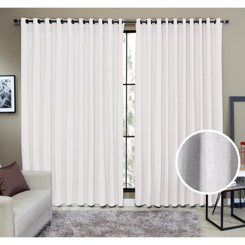 Cortina Tecido Rustico 2,00M x 2,30M Semi Blackout Branco