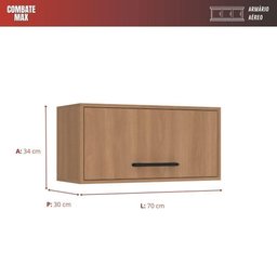 Armário Aéreo Basculante 1 Porta Havana Rovere - 2