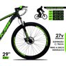 Bicicleta 29 KSW 27v Câmbio Shimano Alívio Disco Hidráulico Suspensão com Trava Pto/Vrd 21 - 4