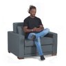 Sofa Cama Solteiro Sofia 1 Lugar 110cm com Pés de Madeira Talento Móveis - 1