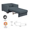 Sofa Cama Solteiro Sofia 1 Lugar 110cm com Pés de Madeira Talento Móveis - 4