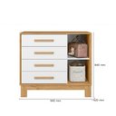 Ver imagem 4 de Cômoda P/ Roupas Quarto Infantil Bebê 4 Gavetas 1 Porta Q Encanto Slim 4355 Qmovi Freijó / Branco -