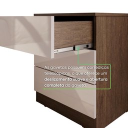 Mesa de Cabeceira Paris - Mais Móveis Newcanion/offwhite - 7