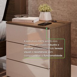 Mesa de Cabeceira Paris - Mais Móveis Newcanion/offwhite - 5
