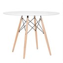 Ver imagem 2 de Conjunto de Jantar Mesa Eiffel 100cm Branca + 4 Cadeiras Eiffel Dkr Brancas