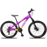 Bicicleta Vikingx Aro 26 Freeride 21 Marchas Câmbios Shimano Freio a Disco Roxo e Amarelo - 1