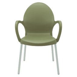 Cadeira Tramontina Grace Empilhável Verde Oliva em Polipropileno Pés Alumínio - 3