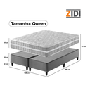 Ver imagem 4 de Cama Box Queen Bipartido Cinza + Colchão Molas Ensacadas Zidi Alabama 158x198x61cm